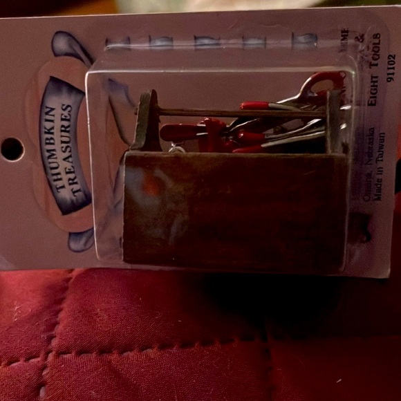 NWT Thumbkin Treasures Mini Old FashionTool Box with Eight Metal Tools - Picture 2 of 2